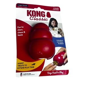 New KONG Classic Dog Toy – Large (30–65 lb Dogs) Treat Dispensing Chew Toy
